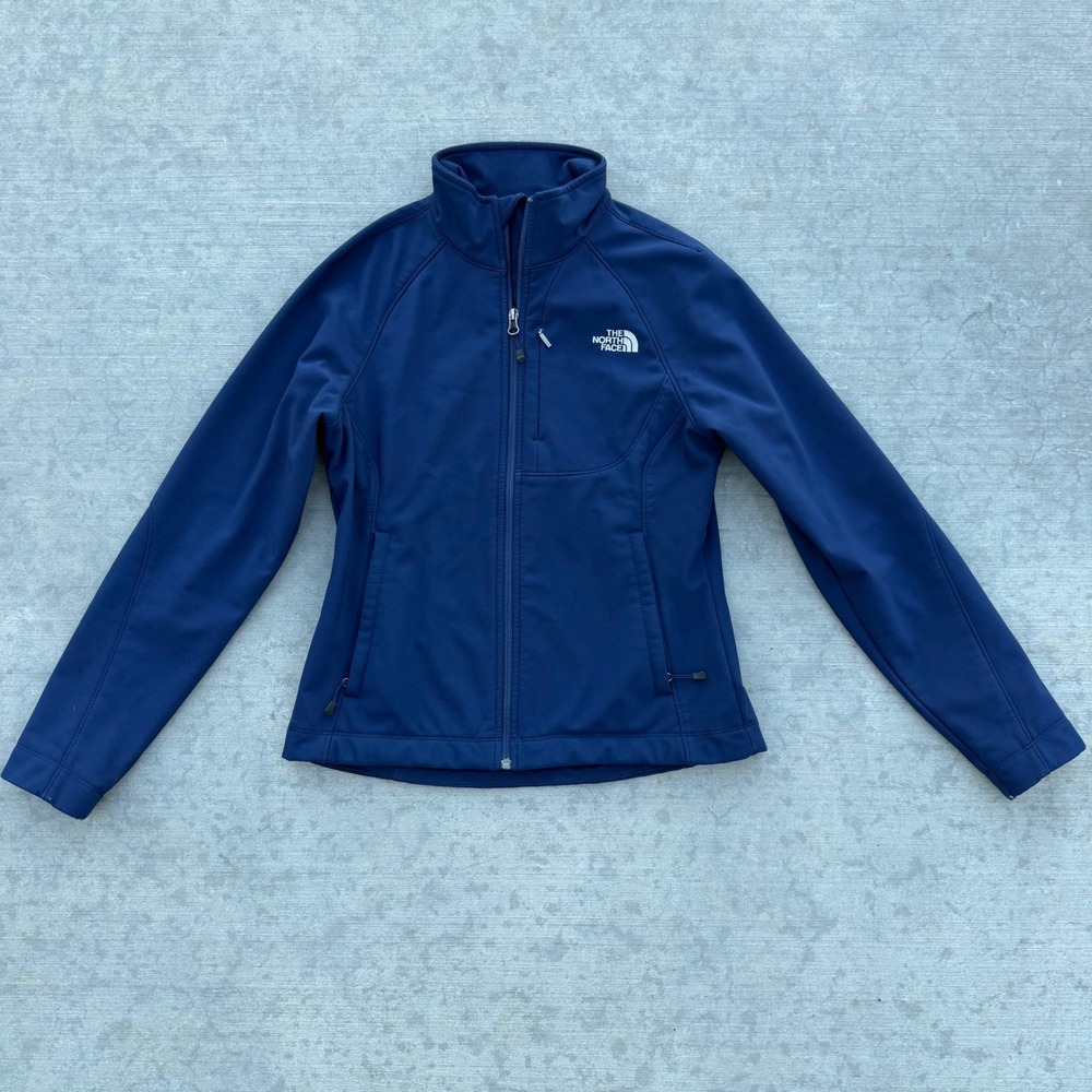 The North Face Apex Bionic Softshell Jacket Navy Blue Womens Small S/P Full Zip